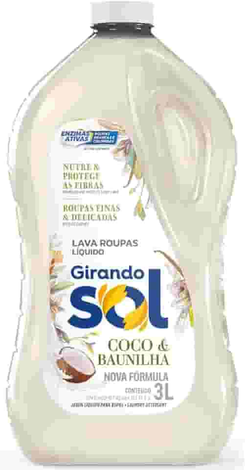 Girando Sol Lava Roupas Líquido Coco E Baunilha 3L