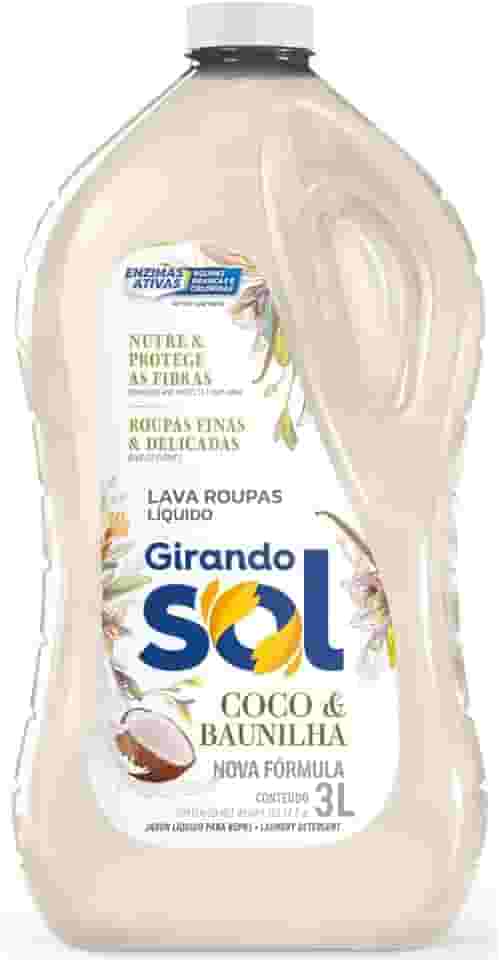 Girando Sol Lava Roupas Líquido Coco E Baunilha 3L