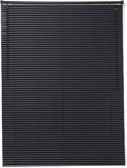 Persiana Horizontal de PVC Largura 1,30 x Altura 80cm na Cor Preta para Salas, Quartos e Escritórios.