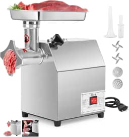 Moedor de Carne Eletrico 220V, Maquina de Moer Carne, Pode Ser Usado Para Picar Carne, Vegetais E Linguiças, 500W, Aço Inoxidável