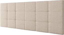 Cabeceira Estofada Suspensa Bia 1.60 Cama Box Queen Decoração Quarto Queen Móveis (Bege Linho)