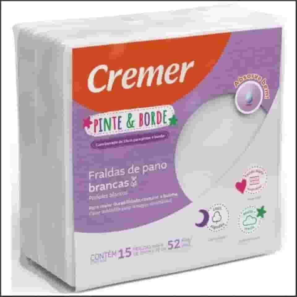 Cremer Fralda Pinte E Borde Lisa Com 15 Peças 0 70Cm X 0 70 Cm Branco