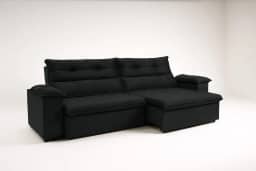 Sofá Aconchegante 3 Lugares Reclinável e Retrátil Bel Veludo LIMOV (Preto, 2,50m)