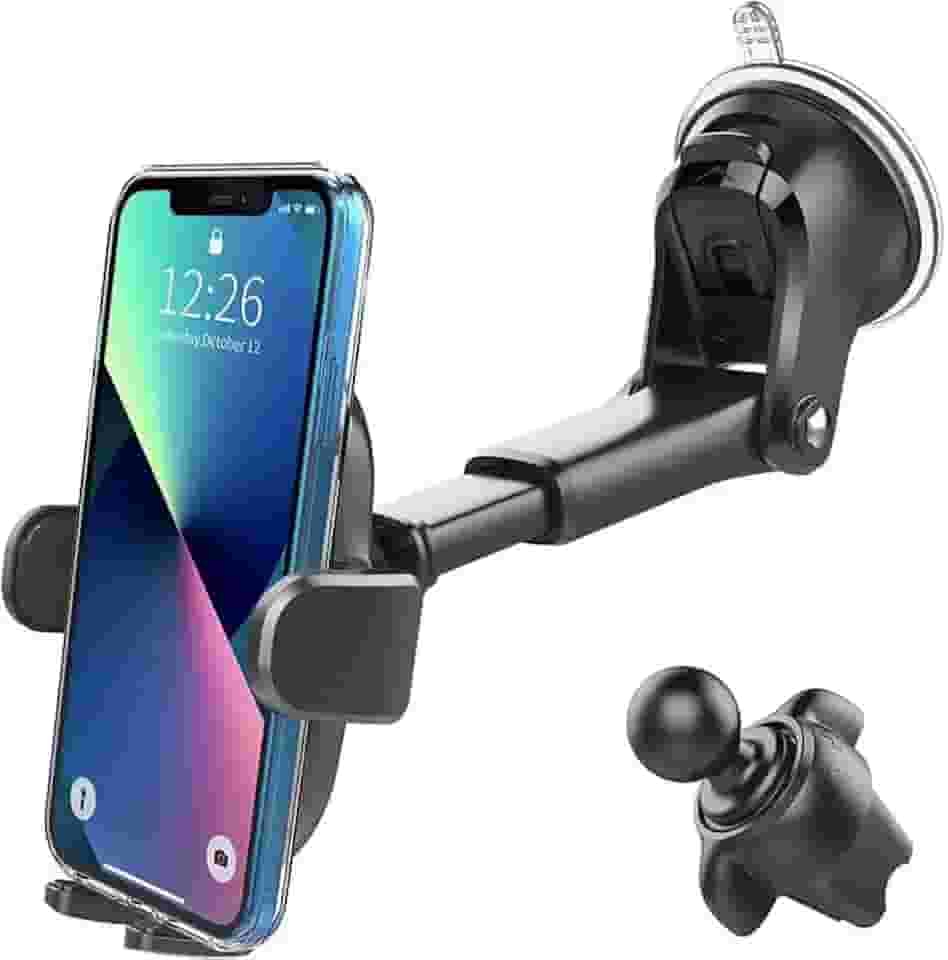 Suporte Veicular Celular GPS Universal Smartphone Ventosa Gruda Painel Carro Trava Automática Anti Queda Waze Uber PREMIUM, ECOM SUPRIMENTOS