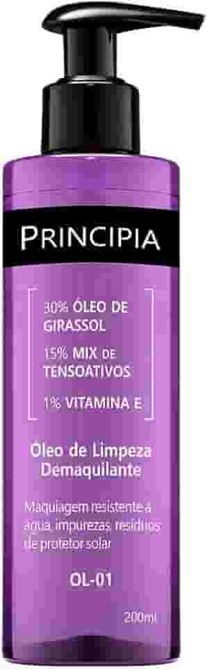 PRINCIPIA, Óleo de Limpeza Demaquilante Facial 30% Óleo de Girassol + 1% Vitamina E OL-01 200 ml