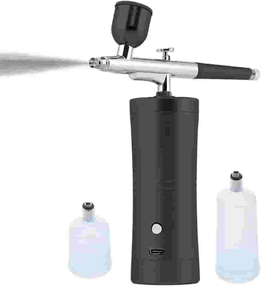 Aerógrafo Portátil Mini, Compressor Sem Fio para Decoração de Bolos, Pintura Artística (Preto)