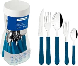 Faqueiro Inox 20 peças Leme Azul - Tramontina