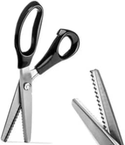 Tesoura Zig Zag Profissional para Picotar | Corte de Precisão Antidesfiamento em Tecidos, Papel e Feltro | Acabamento de Costura e Artesanato - Cor Preto