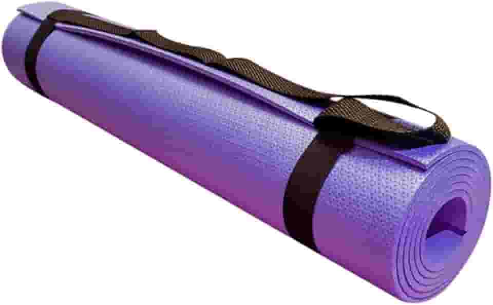 Tapete de Yoga em EVA com Alça de Transporte 170x60 cm Preto Ideal para Exercícios e Meditação