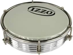 TAMBORIM 06 POL ALUMINIO ANODIZADO PRATA C/PELE LEITOSA IZZO