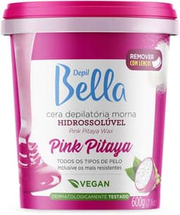 Depil Bella - Cera Depilatória Morna Hidrossolúvel Vegana Pink Pitaya 600g