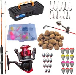 Docarmo Kit de Pesca Infantil Vara Molinete Maleta Ração