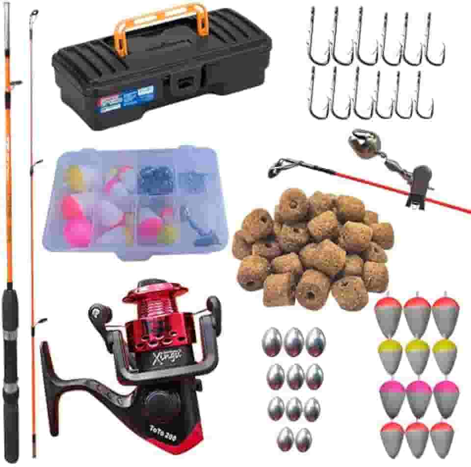 Docarmo Kit de Pesca Infantil Vara Molinete Maleta Ração