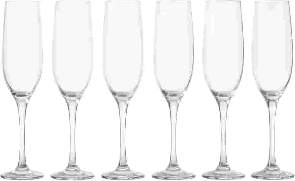 Taças de Champanhe em Vidro Luxo 190ml – Jogo com 6 Unidades | Design Elegante, Ideal para Brindes, Casamentos e Festas