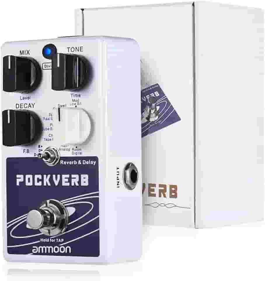 Pedal de efeito de guitarra POCKVERB Reverb & Delay 7 efeitos de reverberação + 7 efeitos de delay com função Tap Tempo True Bypass
