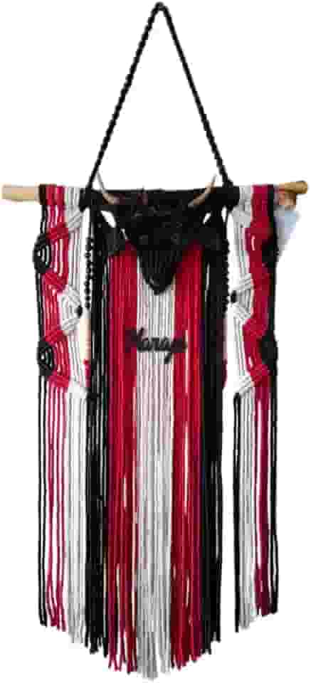 Painel de Parede Búfalo Marajoara | Arte Autoral em Macramê com Barbante de Algodão e Sementes Naturais de açaí | Decoração Amazônica Artesanal | 45x71cm