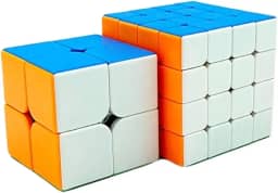 Kit Cubo Magico Profissional Moyu Sem Adesivo 2x2 e 4x4
