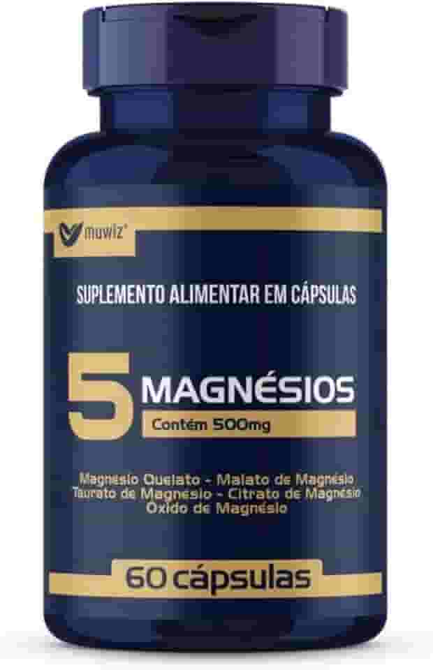 5 Magnesios Quelato Malato Taurato - 60 Capsulas Muwiz