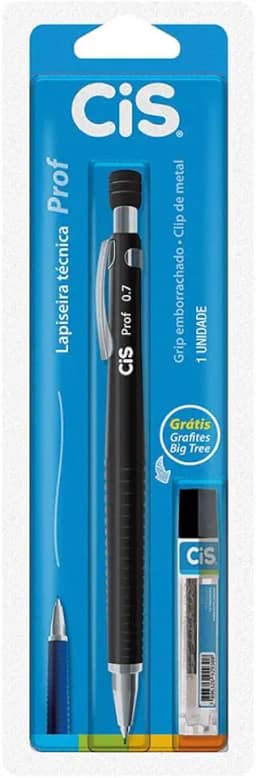 Lapiseira Técnica Prof 0.7 mm, CIS, Preta, Blister c/1 unidade