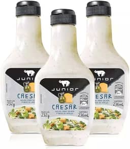 3 Molho Caesar Salada Junior 232g Frasco 236ml