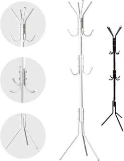 Mancebo Cabideiro de Chão Organizador 12 Ganchos Cabideiro Porta Bolsas Roupas Casacos