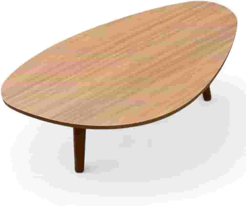 Mesa de Centro Orgânica Pés Palito em Madeira 90x52cm Mel