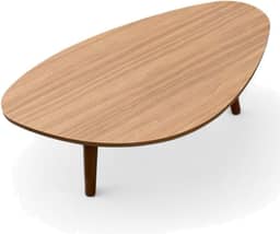 Mesa de Centro Orgânica Pés Palito em Madeira 90x52cm Mel