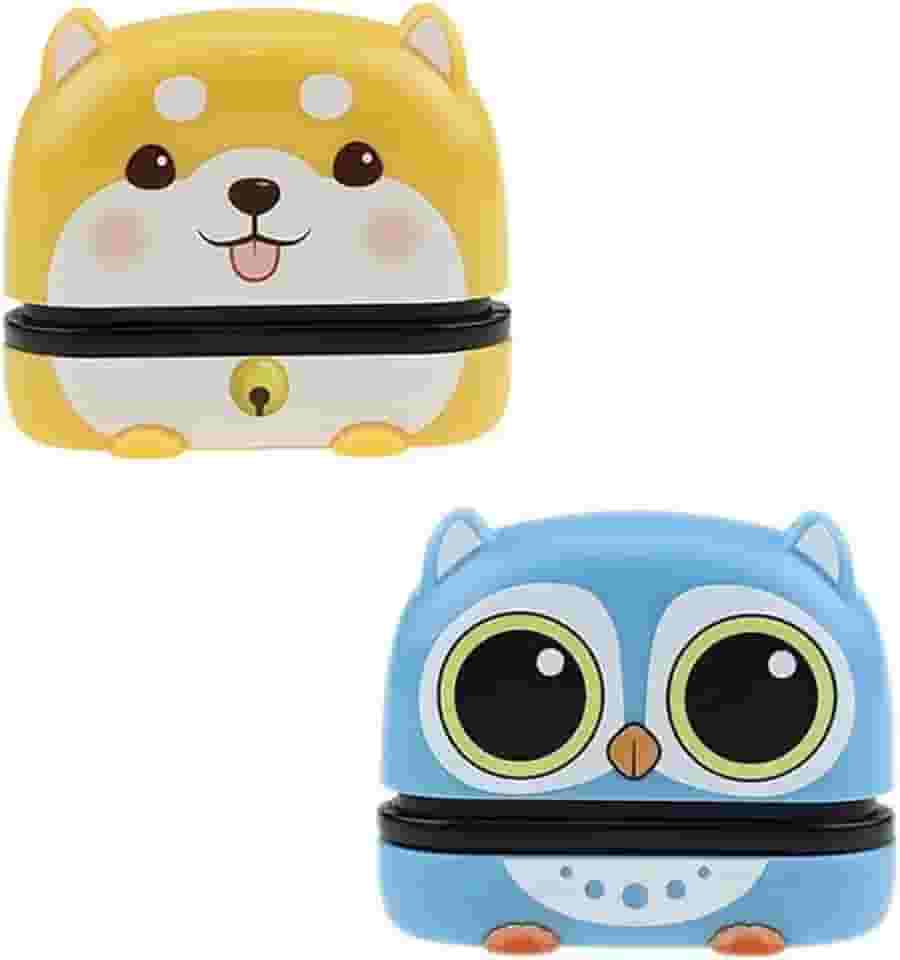 Carimbo de nome personalizado, nome personalizado para roupas de estudante de bebê capítulo dos desenhos animados selo infantil bonito para crianças, carimbo de lavagem à prova d'água não desbotado 4 estilos de animais (2 Pacote 03)