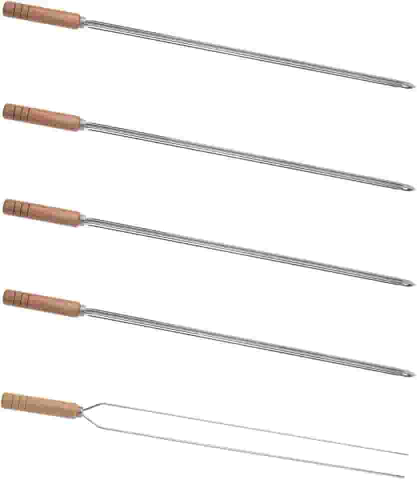 Kit 5 Espetos para Churrasco 85cm Aço Inox Kort