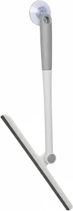 Rodo Multiuso com Cabo Articulado com Rotação 360° Ideal para limpar Box, Vidro e Piso + Gancho Ventosa de sucção Transparente com Instalação Sem Furos | Banheiro seco em segundos– Kit 2 em 1