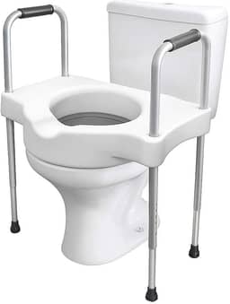 Assento Sanitario Elevado Com Barras Laterais Ajustaveis Suporte Para Idosos E Necessidades Especiais