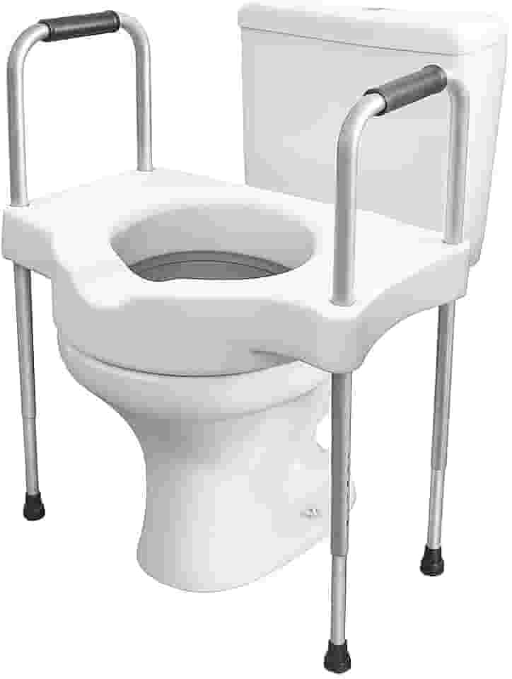 Assento Sanitario Elevado Com Barras Laterais Ajustaveis Suporte Para Idosos E Necessidades Especiais
