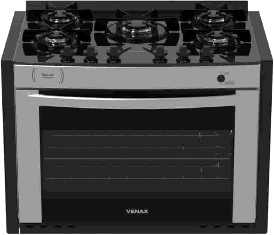 Fogao A Gas De Embutir Gaudi Prisma Vitreo Bl 5q Inox Gas Glp