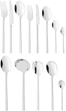 WOLFF - Faqueiro de Aço Inox Firenze 101 Peças Com Caixa Litografada - Jogos de Talheres - Mesa Posta - Utensílios de Cozinha, Enxoval, Casamento, Decoração