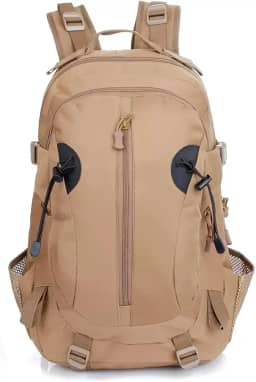 Mochila Tática Militar 40L, Nylon e ABS, Caqui, 50x30x22cm, 4 Bolsos, para Camping, Airsoft e Aventura