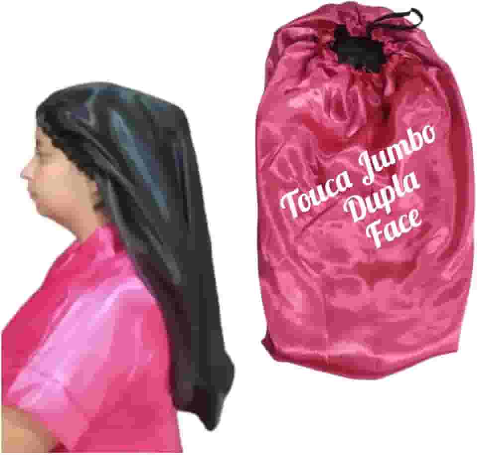 touca de cetim dupla face toca jumbo tranças grande