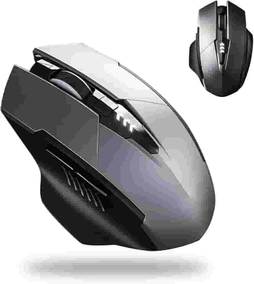 Mouse Gamer Easy Gaming Sem Fio Recarregável – 1600 DPI Ajustável, Teclas Super Silenciosas, USB 2.4GHz, Design Ergonômico, Bateria de Longa Duração, Óptico Preciso