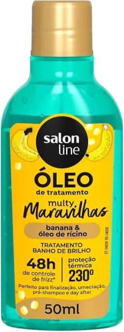 Salon Line, Óleo Capilar Reparador, Multy Maravilhas, Cachos dos Sonhos, Banana e Óleo de Rícino - Para Todos os Tipos de Cabelos, 50ml