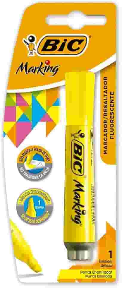 BIC, Marca Texto, Marking, Amarelo Fluorescente, 1 Unidade