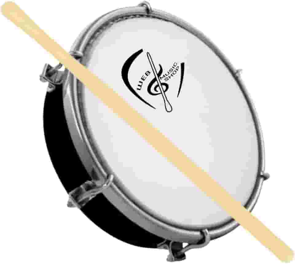Tamborim 6 Pol. Abs Pele Leitosa C/Baqueta Madeira e Chave de Afinação - Web Music Shop (BK)