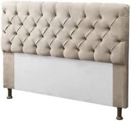 Cabeceira para Cama Box Casal 140cm Mirage c/Capitonê Suede Bege - Dl Decor