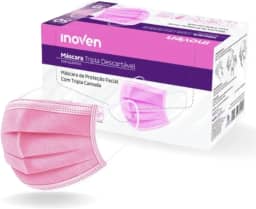 Máscara Descartável Facial Tripla Camada de Proteção Filtro Meltblown - 50 Unidades