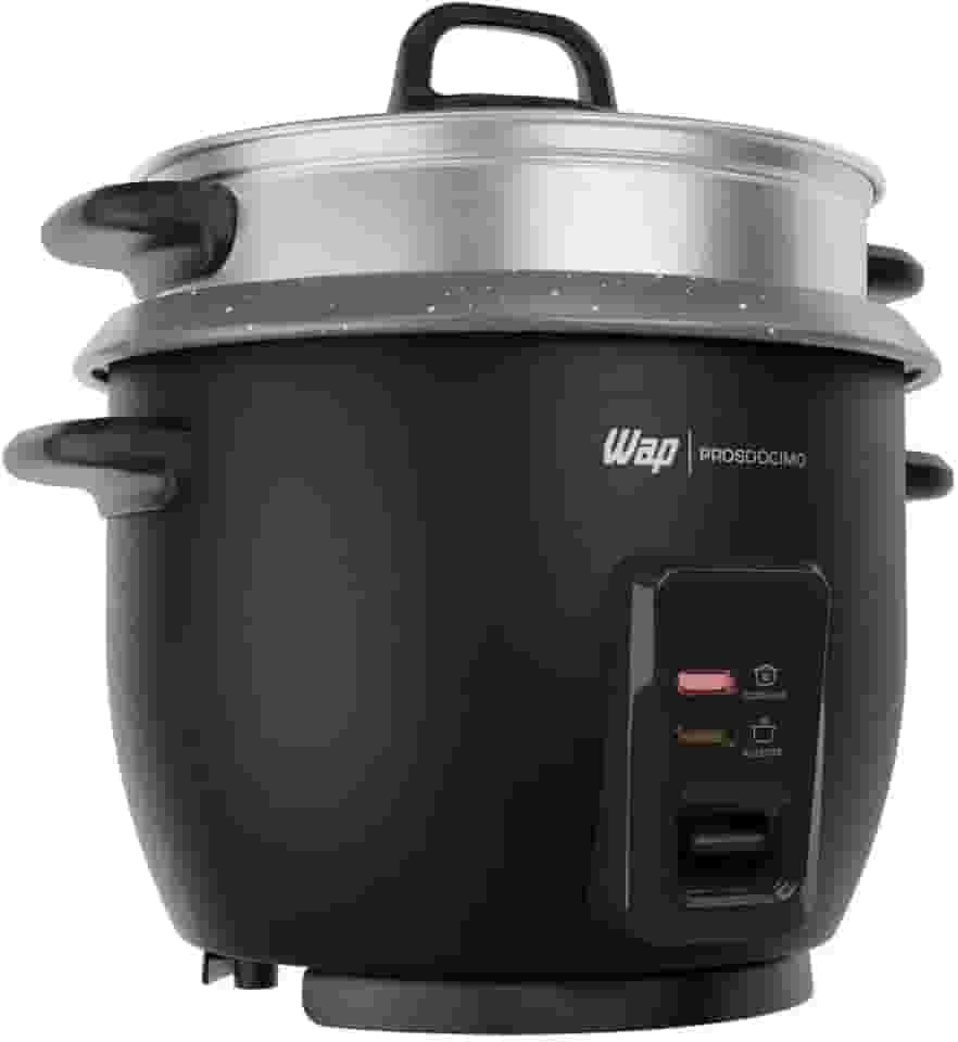 WAP Panela de Arroz Elétrica WRC1000 2 em 1, Suporte para Cozimento de Legumes à Vapor e Desligamento Automático 127V