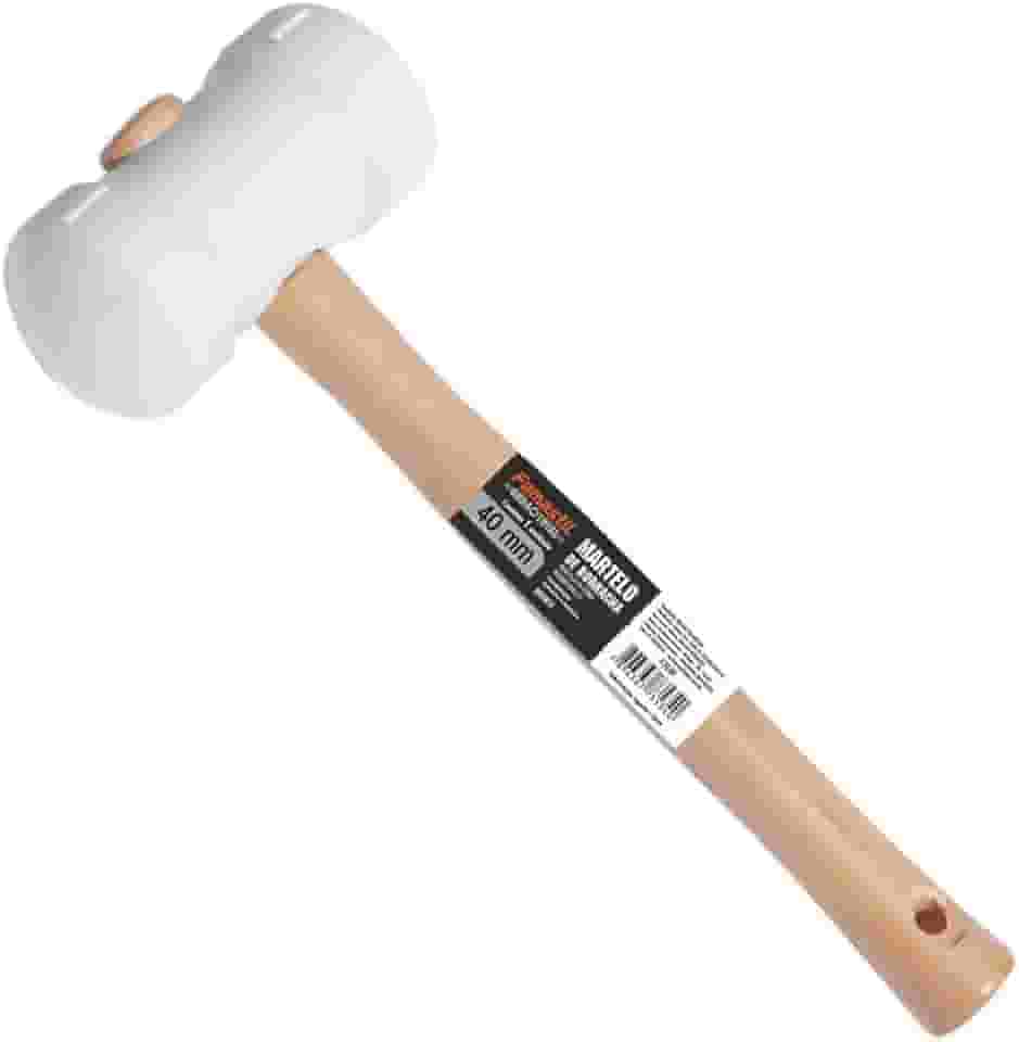 Famastil Martelo Borracha 40Mm Branco C/Madeira, Colorido