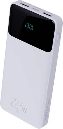 Power Bank 10200mAH, Bateria Portátil Universal, Carga Rápida, Display Indicador, Entradas Micro USB e USB-C, 2 Portas USB-A, Branco, PB102WH, ELG
