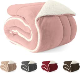 Coberdrom Edredom Solteiro Sherpa Dupla face Macio 2,40m x 1,60m (ROSÊ)