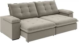 Sofá Retrátil e Reclinável Bipartido 2,50m 4 Lugares Fofão Slim Luizzi (Castor)