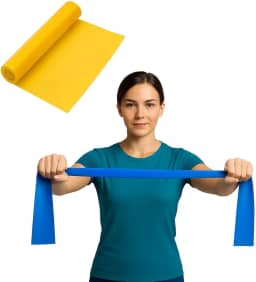 Faixa Elástica de Resistência Premium 1,5M Para Exercício Físico, Treino em Casa, Academia, Fisioterapia, Alongamento, Pilates, Yoga, Musculação, Emagrecer, Malhar, Fortalecer Corpo