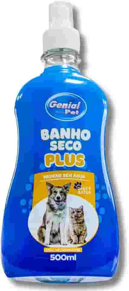 Genial Pet Banho Seco Plus, Shampoo a Seco para Cães e Gatos, Limpeza sem Água 500ml tira mal odor dias frios