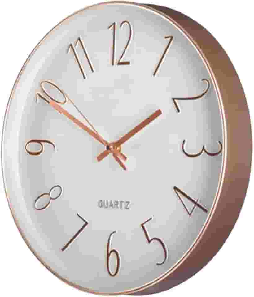 Relógio De Parede 25 Cm Decorativo Rosê Gold REL-096 Branco